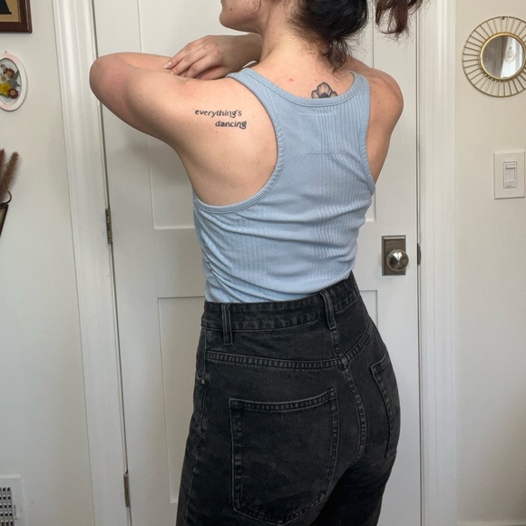 Aerie Baby Blue High Neck Ruched Bodysuit - Picture 11 of 13